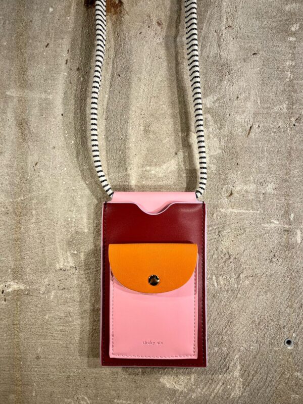 Telefoontasje cherry pink en orange