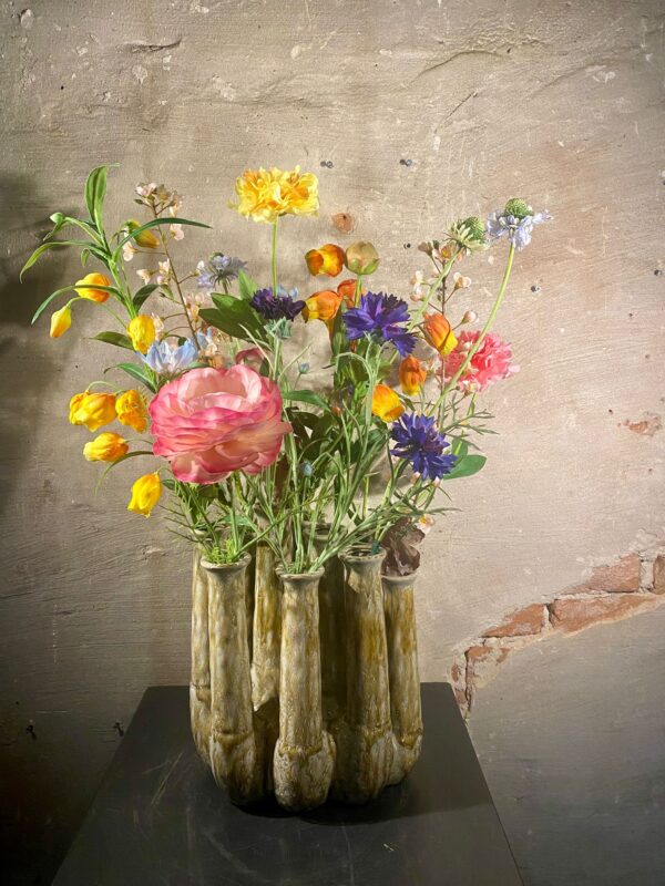 Zijden arrangement Plukbloemen kleuren