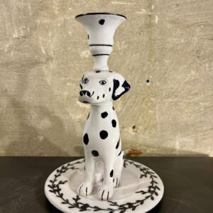 Kandelaar Dalmatiër wit met zwart