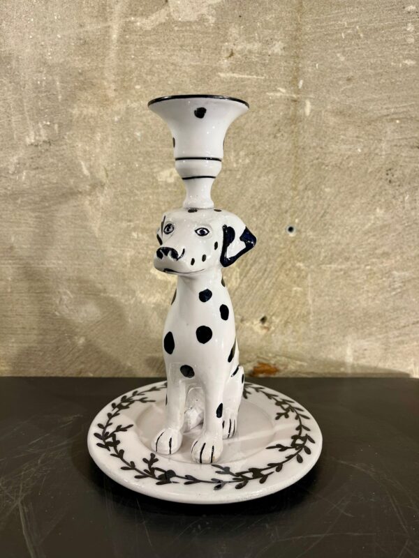 Kandelaar Dalmatiër wit met zwart