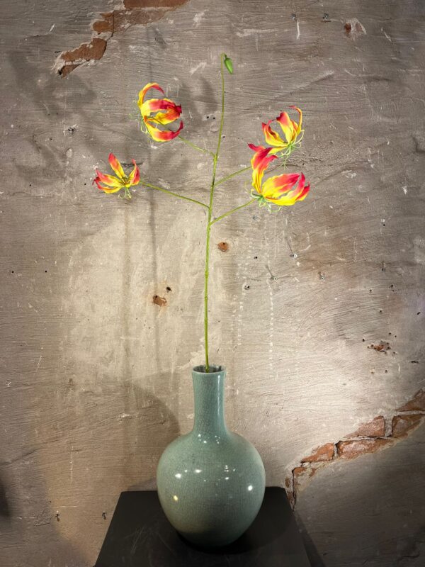 Zijden Gloriosa Geel Roze