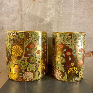 Windlichten set van 2 kleur botanical flowers