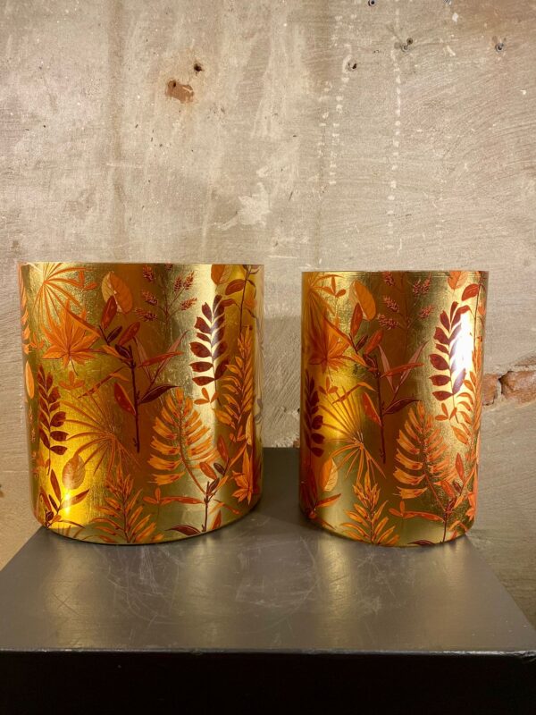 Windlichten set van 2 kleur herfst