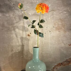 Zijden Dahlia tak geel rood