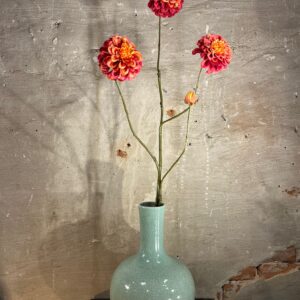 Zijden Dahlia tak oranje rood