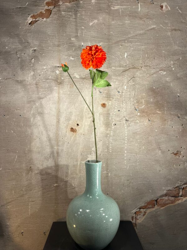 Zijden dahlia tak oranje rood