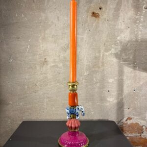 Kandelaar Olifant porselein met brass