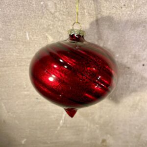 Kerstbal drubbel swirl donker rood