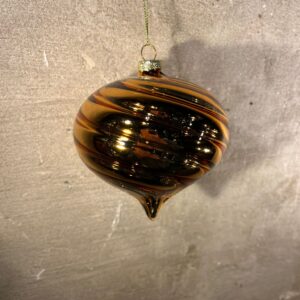 Kerstbal drubbel swirl goud