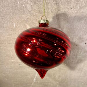 Kerstbal drubbel swirl rood