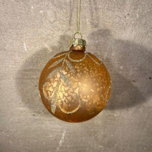 Kerstbal rond goud met glitters