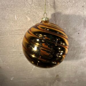 Kerstbal rond swirl goud