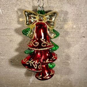 Kerstbellen rood met gouden strik