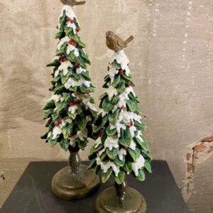 Kerstbomen natuurlijke look met vogeltje