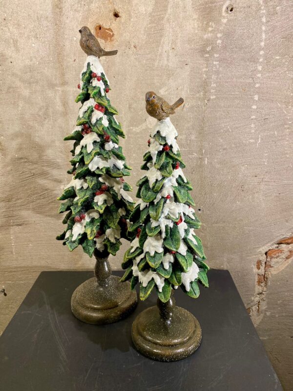 Kerstbomen natuurlijke look met vogeltje
