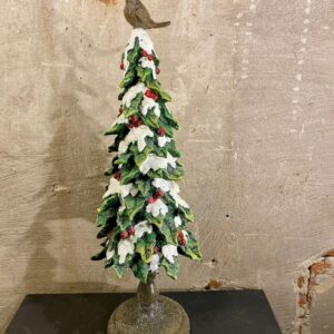 Kerstbomen natuurlijke look met vogeltje