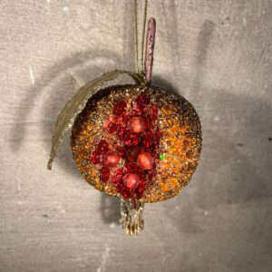 Kerstornament granaatappel goud
