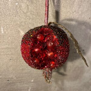 Kerstornament granaatappel rood