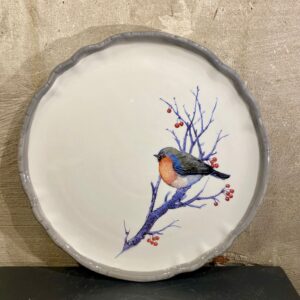 Onderbord natuurlijke look met roodborstje