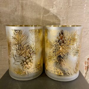 Windlicht set dennetak en dennenappel