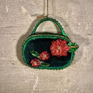 kerst tas groen met velvet