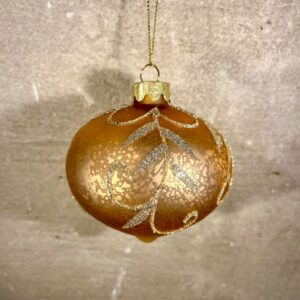 kerstbal druppel goud met glitters