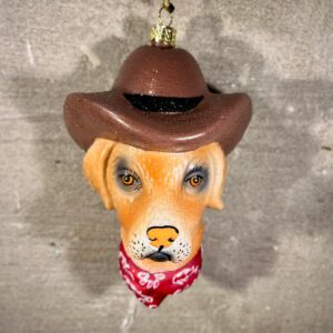 Kerstornament Cowboy hond