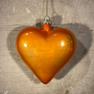 Kerstornament Oranje hart L