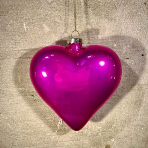 Kerstornament Roze hart L