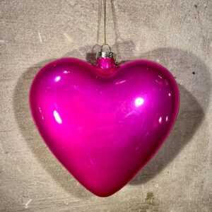 Kerstornament Roze hart XL
