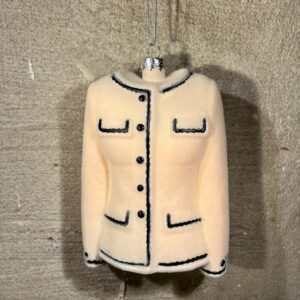 Kerstornament Velvet beige Chanel jasje