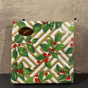 Servetten holly and fretwork white