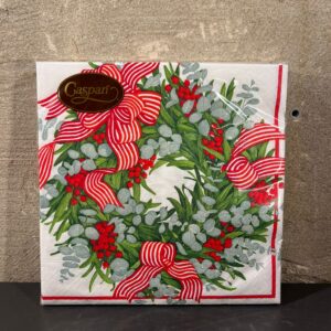 Servetten ribbon stripe wreath