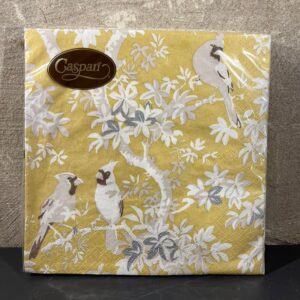 Servetten scenic songbirds gold ivory