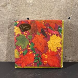 Servetten swirling leaves burgundy