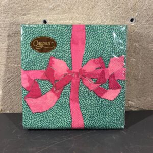 Servetten tied with a bow green plum