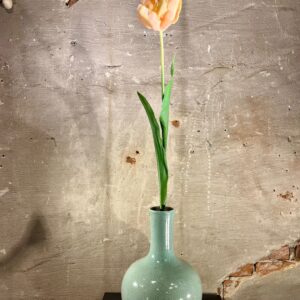 Zijden Pioen tulp open zalm