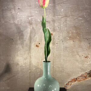 Zijden Pioen tulp roze met groen