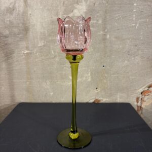 Tulpen waxinehouder roze groot