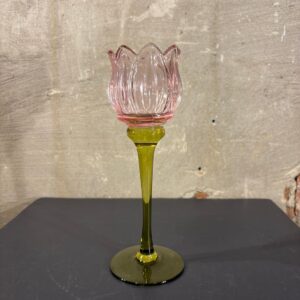 Tulpen waxinehouder roze middel