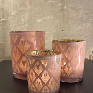 Waxine houder met tulpen motief mix roze