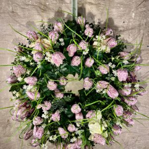 Zijden krans Fritillaria oud roze