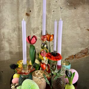 Easter platter met kandelaar hond
