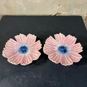 set van twee bordjes cosmea roze