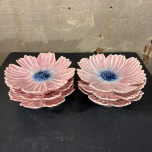 set van zes bordjes cosmea roze