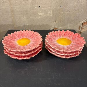 set van zes bordjes zinnia roze