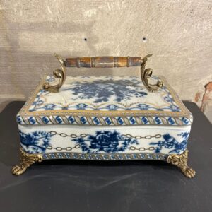 Doosje met deksel blauw & wit