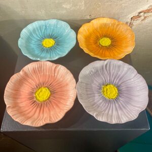 set van 4 poppy bordjes 4 mix kleuren