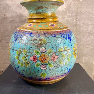 Houten melkpot kleur blauw