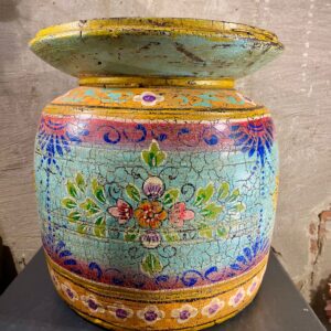 Houten melkpot kleur blauw turquoise